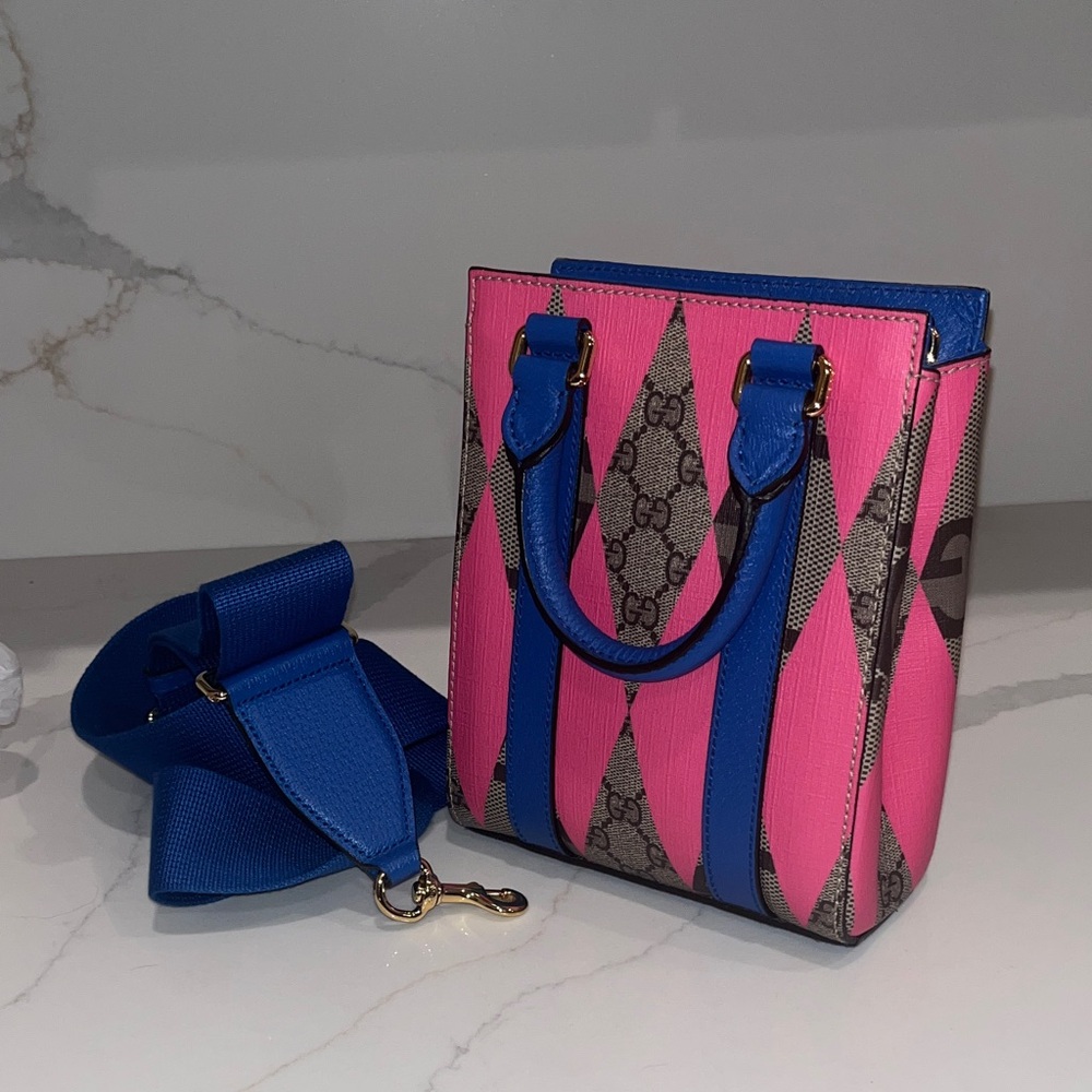 Gucci Pink and Blue Tote Bag